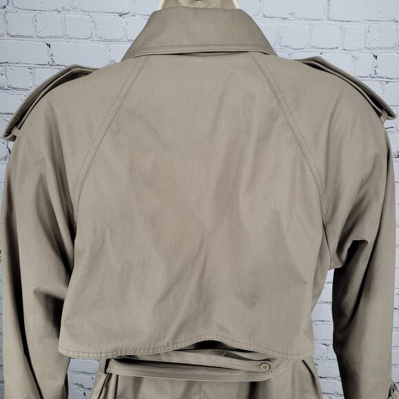 Saxton Hall Brown Thermo Lite Lined Belted Double Breasted Trench Coat Size 10 - Picture 9 of 16
